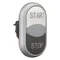 Accionamiento de doble botón con retorno por resorte, arranque blanco, parada negro, M22-DDL-WS-GB1/GB0