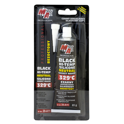 Acetate-free silicone sealant 329°C 85g MA PROFESSIONAL black 12 pcs