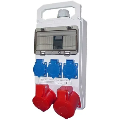 [ACS] Cuadro de distribución de ventana de 8 módulos, 2 tomas de corriente de 32A y 5 grados, 3 tomas de corriente de 16A/250V