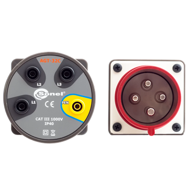 Adaptador de toma trifásica 32A AGT-32C 4 contactos
