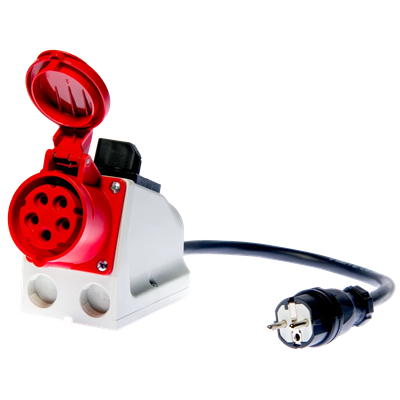Adaptateur de prise triphasé 16A commuté