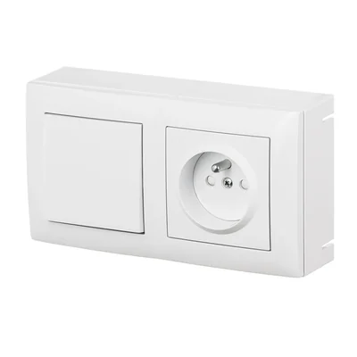 Adaptateur de surface basique pour prises et interrupteurs universels - blanc