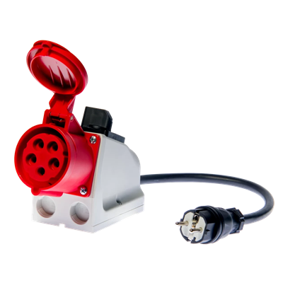 Adaptateur pour prises triphasées 32A commutées