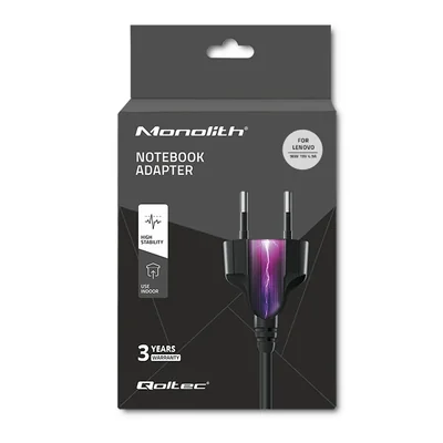 Adaptateur secteur Qoltec pour ordinateur portable Lenovo 90 W | 19 V | 4,9 A | 5,5 x 2,5 cm | + câble d'alimentation