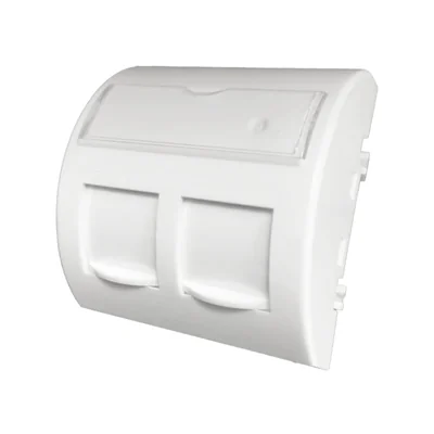 Adapter 45x45 2xRJ45 with dust flaps (convex rounded) ALANTEC