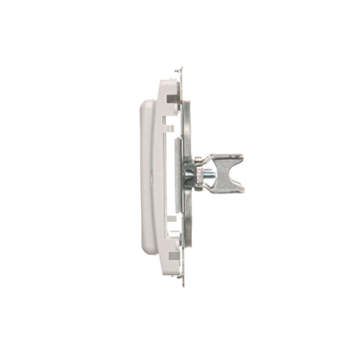 Adapter (adapter) for 45x45 mm standard accessories. Mounting to the box with clips and screws, white