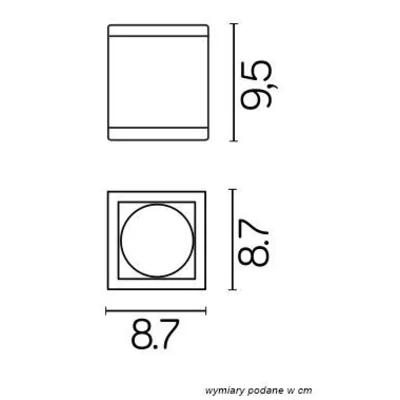 ADELA MIDI Plafón de exterior 8,7x8,7 cm fresno oscuro