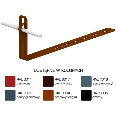 Adjustable tile holder, straight bend, length 42cm, height 13.5cm, painted