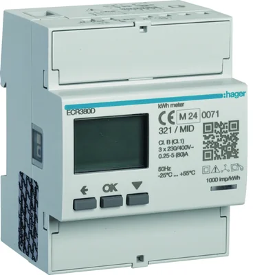 agardio.measure třífázový elektroměr, 80A 4M, Modbus, MID