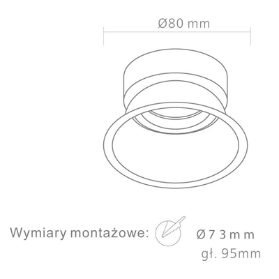 AGO Lampa sufitowa wpuszczana biała