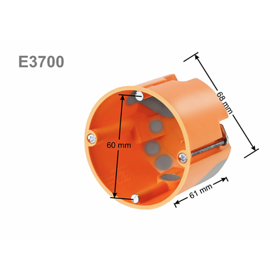 Airtight box for empty walls with diaphragms fi60mm deep orange