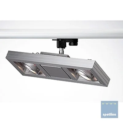 Aixlight KARDATRACK MR16/2 gris plata máx. 50W con un adaptador trifásico