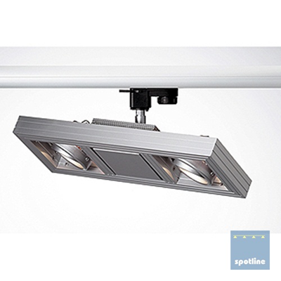 Aixlight KARDATRACK MR16/2 silver gray max. 50W with a 3-phase adapter