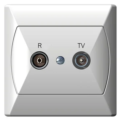 AKCENT 10-dB pass-through RTV socket - white