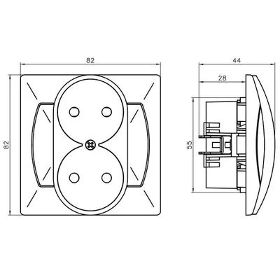 AKCENT Béžová dvouzásuvka
