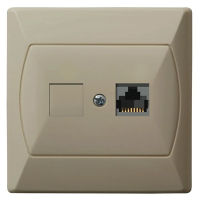 AKCENT Computer socket, double, cat. 5e, beige