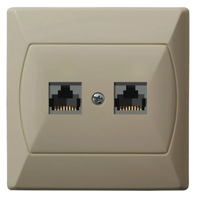 AKCENT Computer socket, double, cat. 5e, beige