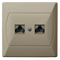 AKCENT Computer socket, double, cat. 5e, beige