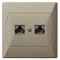 AKCENT Computer socket, double, cat. 5e, beige