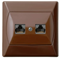 AKCENT Computer socket, double, cat. 5e, brown