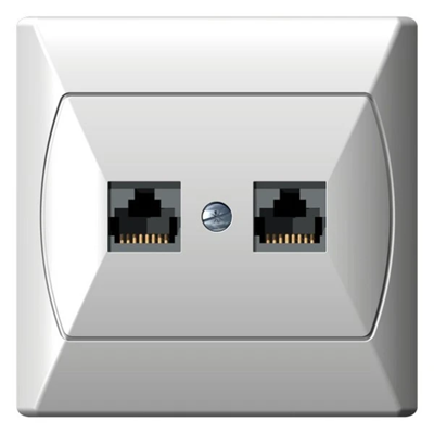 AKCENT Computer socket, double, cat. 5e, white