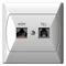 AKCENT Computer- und Telefonbuchse RJ 45 Kat. 5e (8-polig) + RJ 11 (6-polig) – weiß