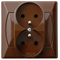 AKCENT Double earthed socket brown