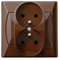 AKCENT Double earthed socket brown