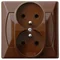 AKCENT Double earthed socket brown