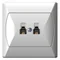 AKCENT Double independent telephone socket - white