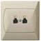 AKCENT Double parallel telephone socket beige