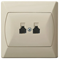 AKCENT Double parallel telephone socket beige