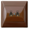 AKCENT Double parallel telephone socket brown