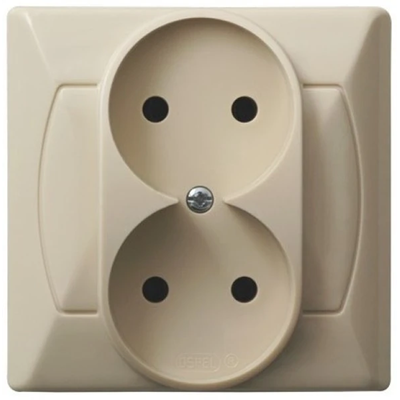 AKCENT Double socket beige