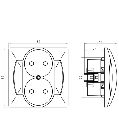 AKCENT Double socket beige