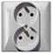 AKCENT Double socket outlet with earthing, white, with phase invariance function