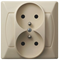 AKCENT Double socket with earthing beige