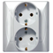 AKCENT Double socket with earthing schuko white