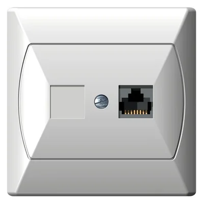 AKCENT Gniazdo komputerowe, pojedyncze, kat. 5e RJ-45 biały