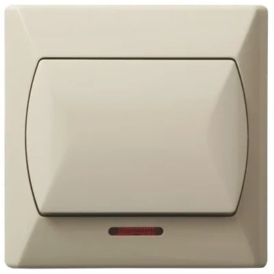 AKCENT Interruptor unipolar con retroiluminación, beige