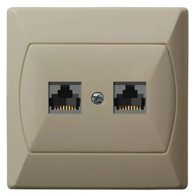 AKCENT Prise ordinateur, double, cat.5e, beige