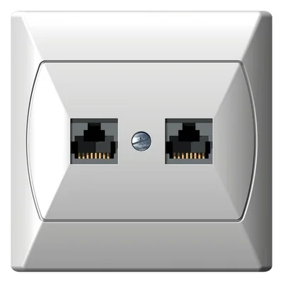AKCENT Prise ordinateur, double, cat.5e, blanc