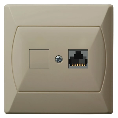 AKCENT Prise ordinateur, simple, cat.5e RJ-45, beige