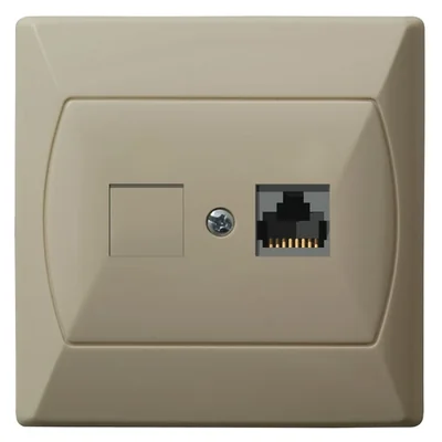 AKCENT Prise ordinateur, simple, cat.5e RJ-45, beige