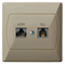 AKCENT RJ 45 computer and telephone socket, beige