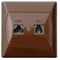 AKCENT RJ 45 computer and telephone socket, brown