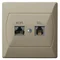 AKCENT RJ 45 Computer- und Telefonbuchse, beige