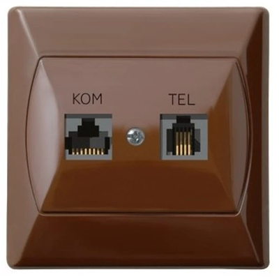 AKCENT RJ 45 Computer- und Telefonbuchse, braun