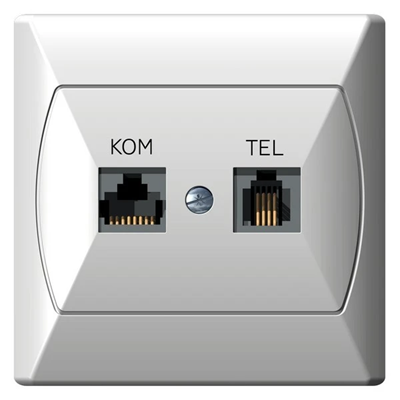 AKCENT RJ 45 Computer- und Telefonbuchse, weiß