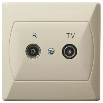 AKCENT RTV Endsteckdose GAR, 2,5-3 dB beige